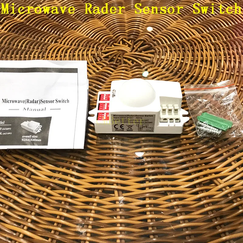 Новый микроволновый умный датчик движения световой радар переключатель