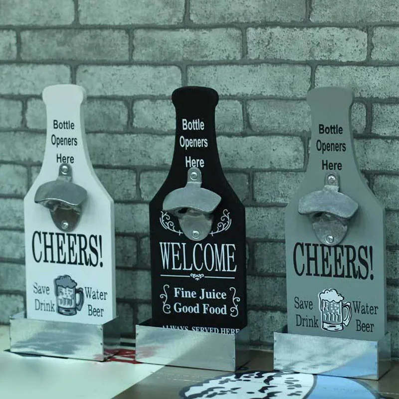 New Beer Bottle Opener Wood Wall Mounted Vintage Home Bar Restaurant Decoration XOA88 | Openers