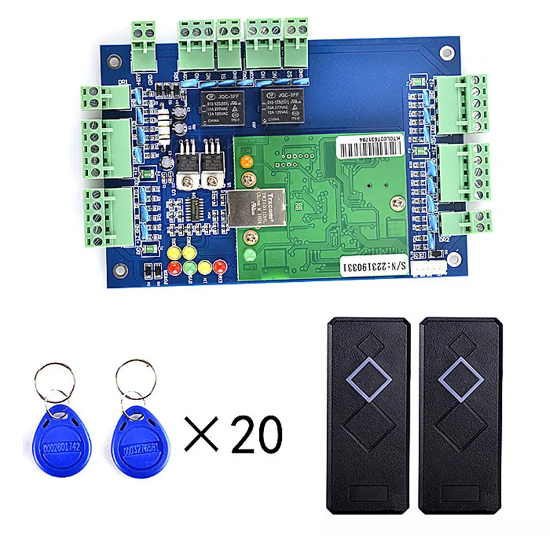 SZBestWell 2 шт. кардридер+ 20 шт. RFID карта+ бесплатное английское программное обеспечение+ TCPIP две двери Система контроля доступа - Цвет: L02 with 102 kit