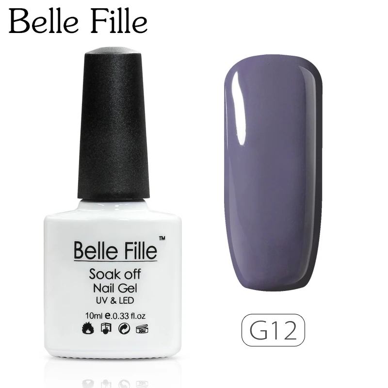 Belle Fille серый коричневый разноцветный гель для ногтей Набор лаков Vernis
