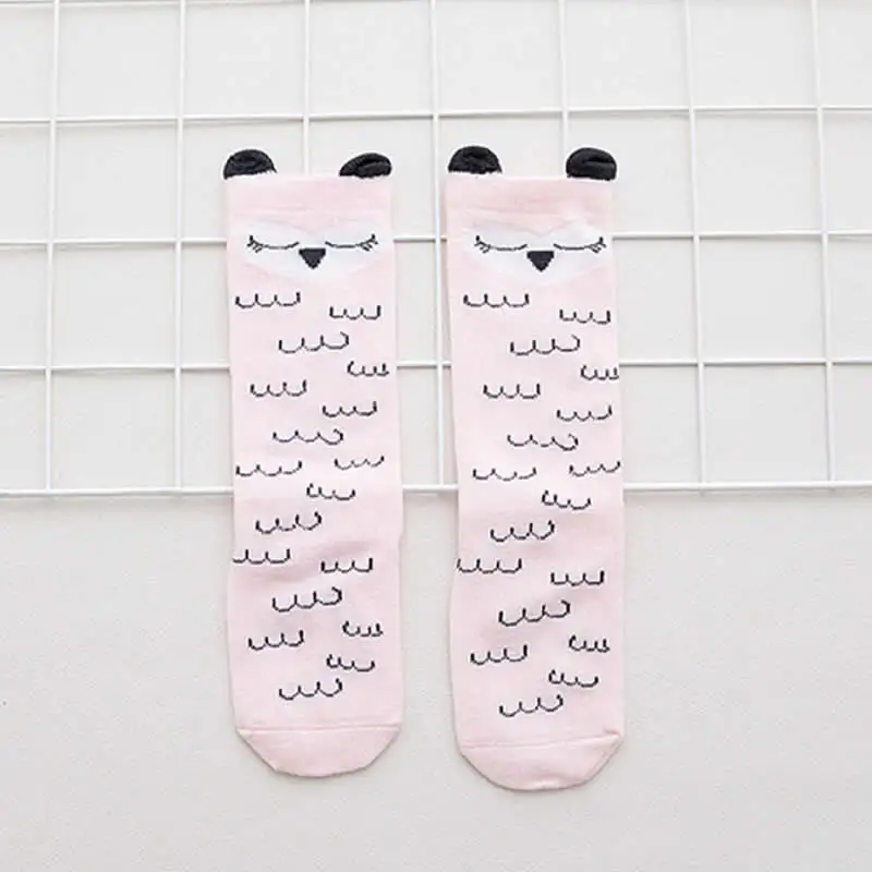Носки до колена для новорожденных Нескользящие милые Мультяшные гольфы лиса