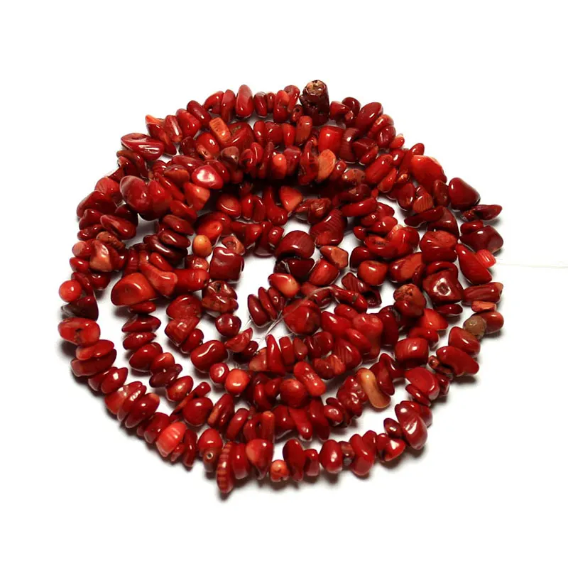 Red coral Длина 34,5 дюйма натуральный гравий неправильной формы каменные бусины для изготовления ювелирных изделий Кристалл Агаты турмалины DIY браслет ожерелье 5-8 мм - Цвет: Red coral