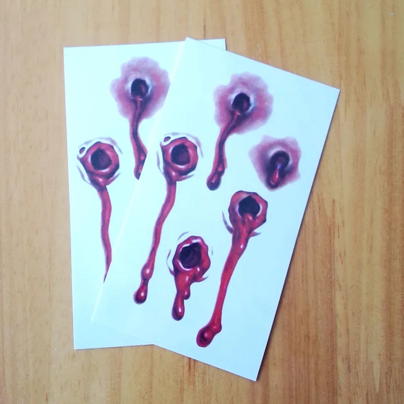 1 шт. Новинка 2017 года модные ужас Косплэй террор рана тату Наклейки Крови Травмы