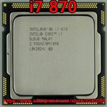 Original Intel Core i7 870 Quad Core 2.93GHz LGA1156 8M Cache 95W i7-870 Desktop CPU free shipping speedy ship out 1