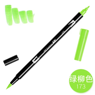 173 TOMBOW AB-T Япония 96 цветов художественная кисть ручка с двумя головками маркер Профессиональный водный маркер ручка для рисования канцелярские принадлежности Kawaii - Цвет: 173