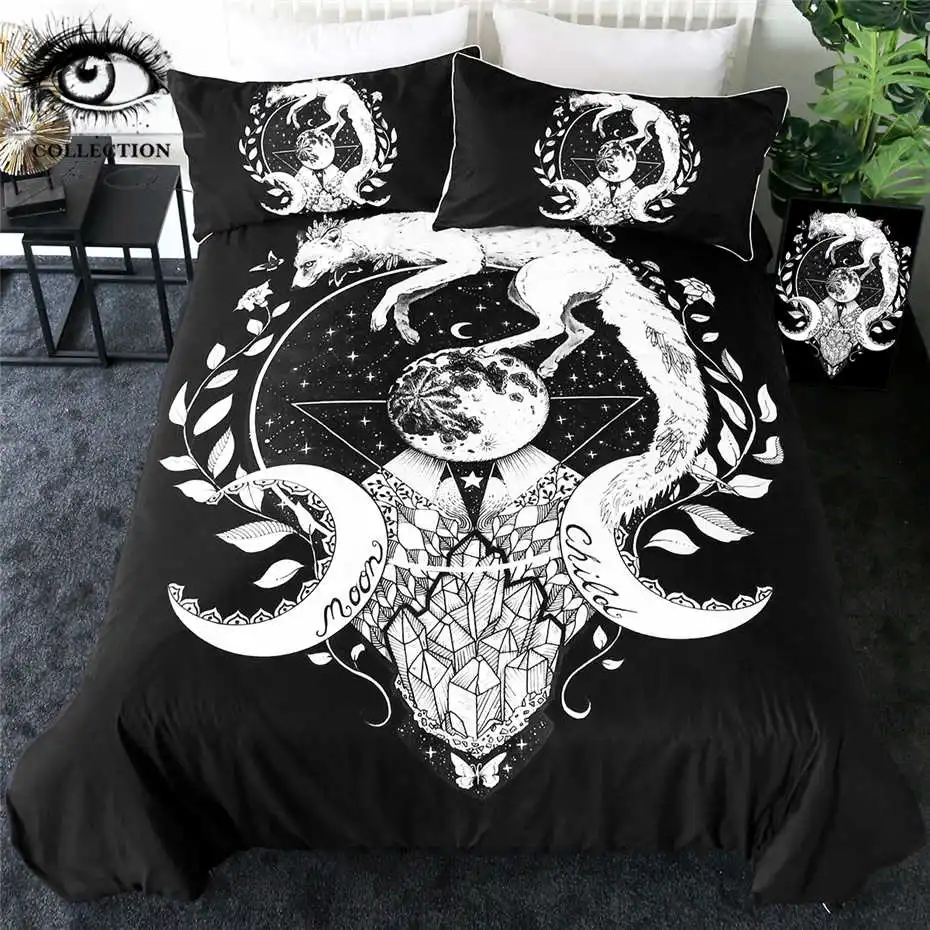 Moon Child Black by Pixie Cold Art комплект постельного белья белая лиса пододеяльник Galaxy Planet постельное белье животные цветочный домашний текстиль 3 шт