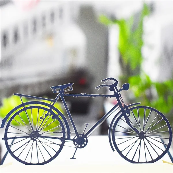 Bicycle 3D всплывающие карты на день рождения делениями отцы карты день подарочные карты Сувениры Реалистичные Модели подарки для мальчика папа дети отец - Цвет: Bicycle