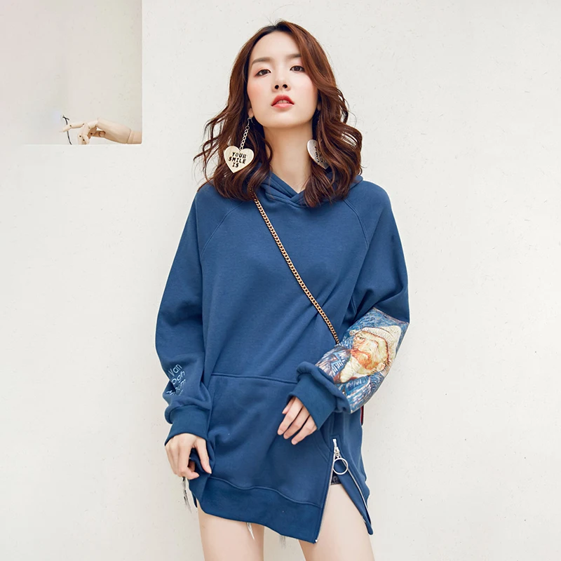 Тренд сеттер 2018 осенний женский свитер с капюшоном и длинным рукавом большим