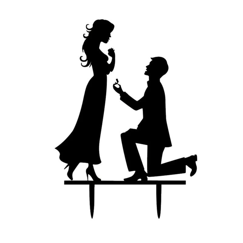 Новый Mr Mrs Свадебные украшения торт Топпер акриловый Черный Романтический