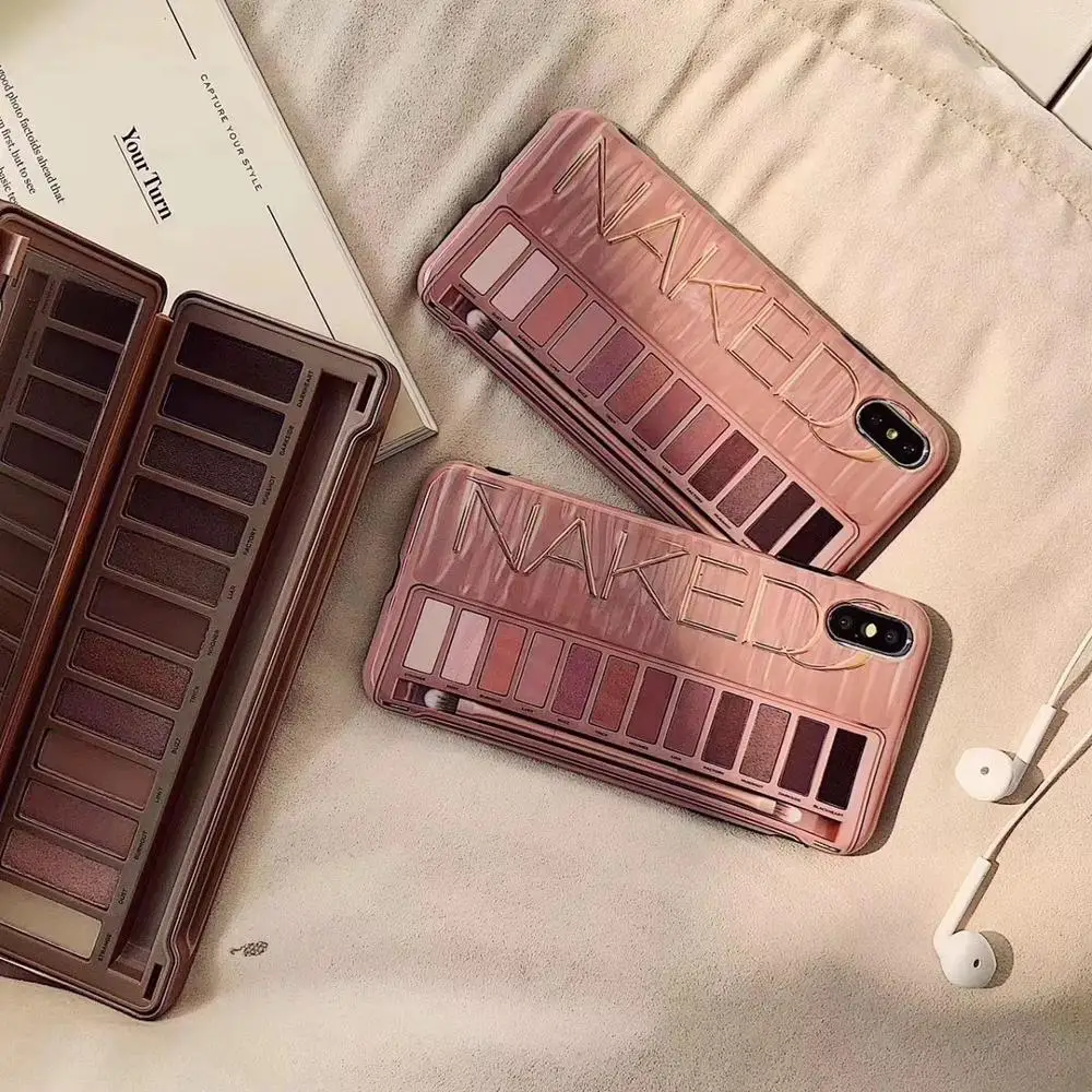 Роскошный чехол для телефона с тенями макияжа iPhone XR XS X Max 7 8 Plus 6 6s противоударный