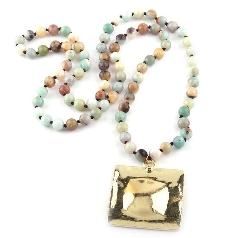 Модные богемные этнические ювелирные изделия каменные узлы длинное