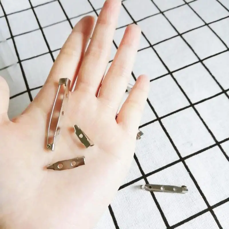 50 шт. мета брошь булавки DIY замок безопасности мешочек для брошек Ремесло Ювелирные изделия Простой DIY брошь ювелирные изделия аксессуары части белый к пинетки