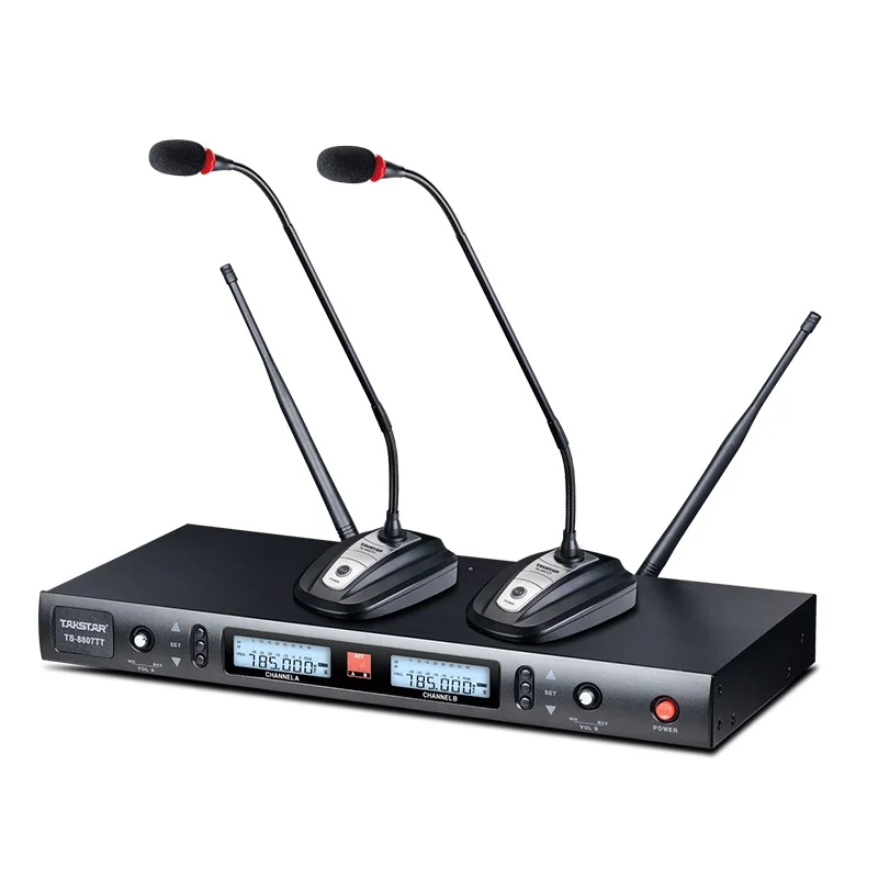 Takstar TS-8807TT двойной канал частоты UHF беспроводной микрофон тюнер разнообразие микрофон конференц-связи для обучения конференции Па