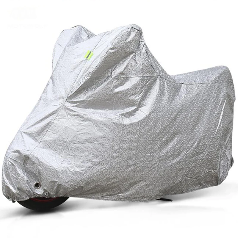 Серебряный чехол для мотоцикла всесезонный водонепроницаемый велосипеда с