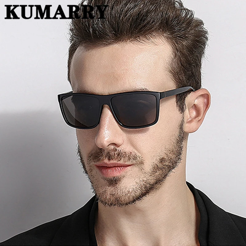 KUMARRY квадратные поляризованные мужские классические солнцезащитные очки