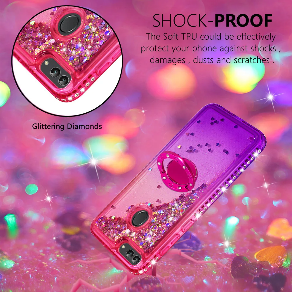 Зыбучие пески bling чехол для телефона huawei P smart Cover TPU задняя крышка Enjoy 7S FIG-LX1 FIG-LX2