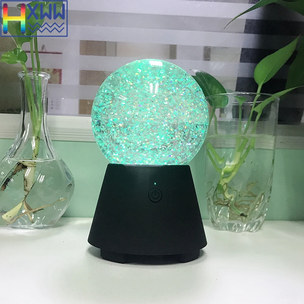 HXWW дешевый хрустальный шар с блестящей водой беспроводной Bluetooth динамик