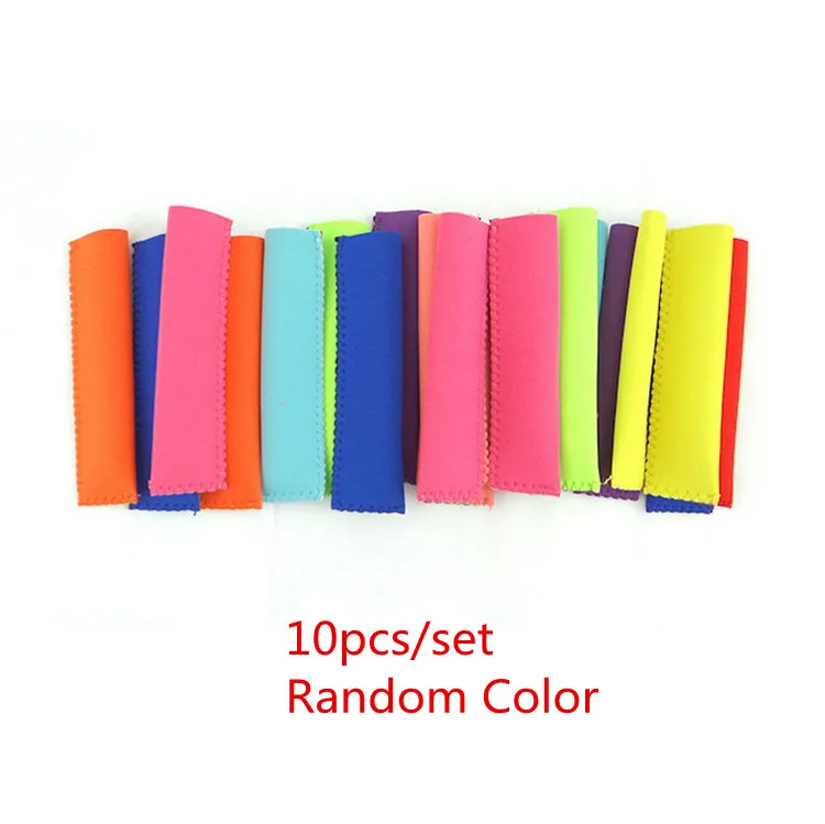 10pc Popsicle holder 100 шт./упак. Пластик Управление по санитарному надзору за качеством пищевых продуктов и медикаментов формы для Фруктового мороженого морозильник сумки Мороженое Поп изготовления пресс-форм DIY йогурт летние напитков дети diy-творчества - Цвет: 10pc Popsicle holder
