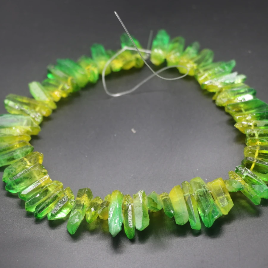 

Примерно 42 шт., зеленые и желтые кристаллы, искусственная Шестигранная пуля, подвесная колонка, украшения из драгоценных камней