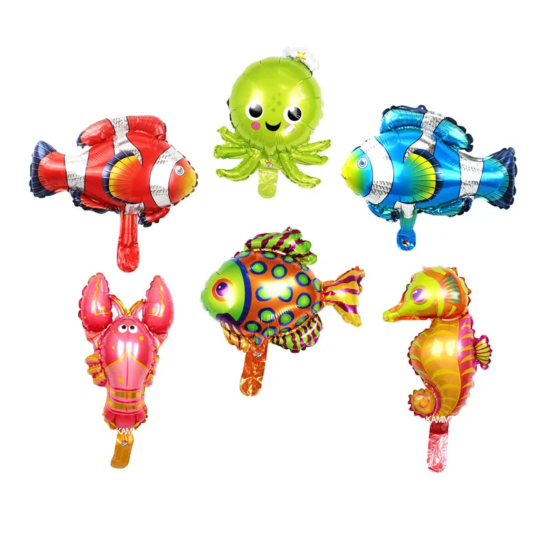 mini fish mix Мини животные тема воздушные шары морской жизни насекомых лес Луг животные зоопарк День рождения украшения Дети душ сувениры globos - Цвет: mini fish mix