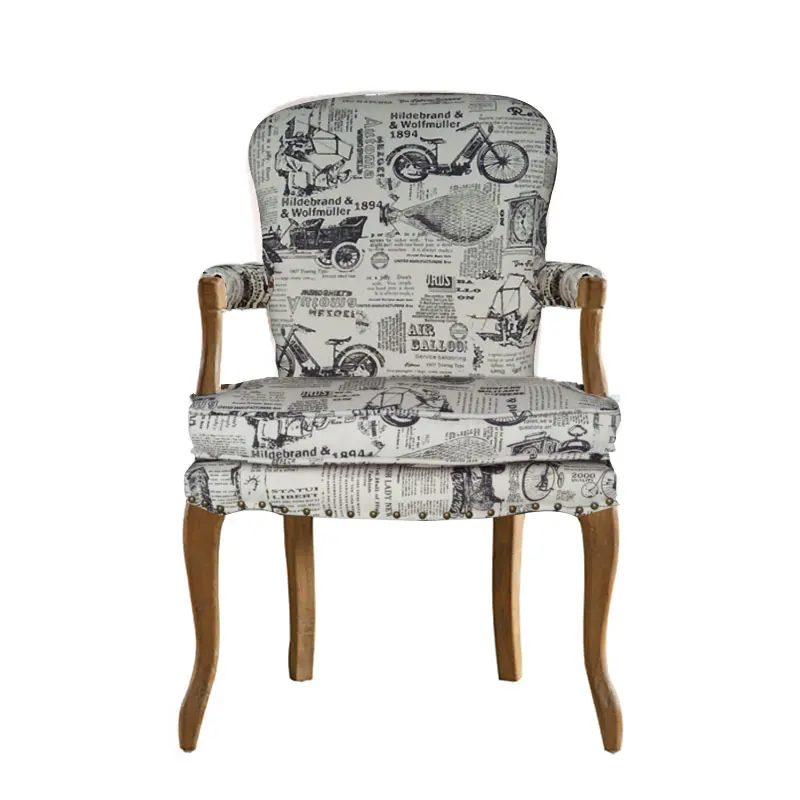S12 Louis fashion Dining chairs American desk European retro solid wooden Nordic simple single Cafe leisure - Цвет: S12