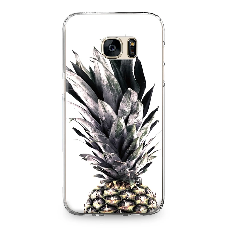 Для samsung Galaxy S5 S6 S7 край S8 S9 S10 плюс S10e Grand Prime Note 4 5 8 9 задняя крышка тропические фрукты, ананас силиконовый чехол