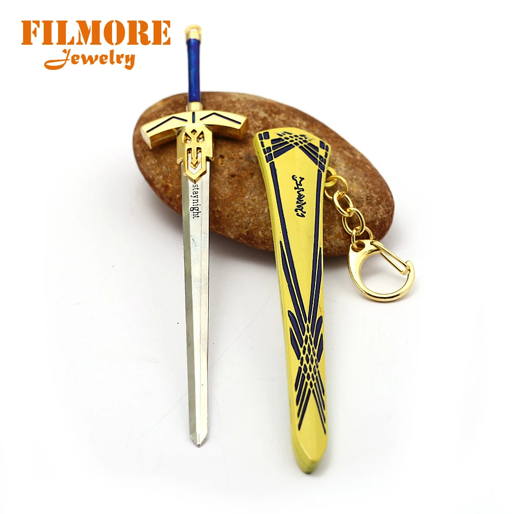 Filmore аниме Fate Saber брелок на ключи с кольцом из сплава Holder Black 17 см Подвеска в виде