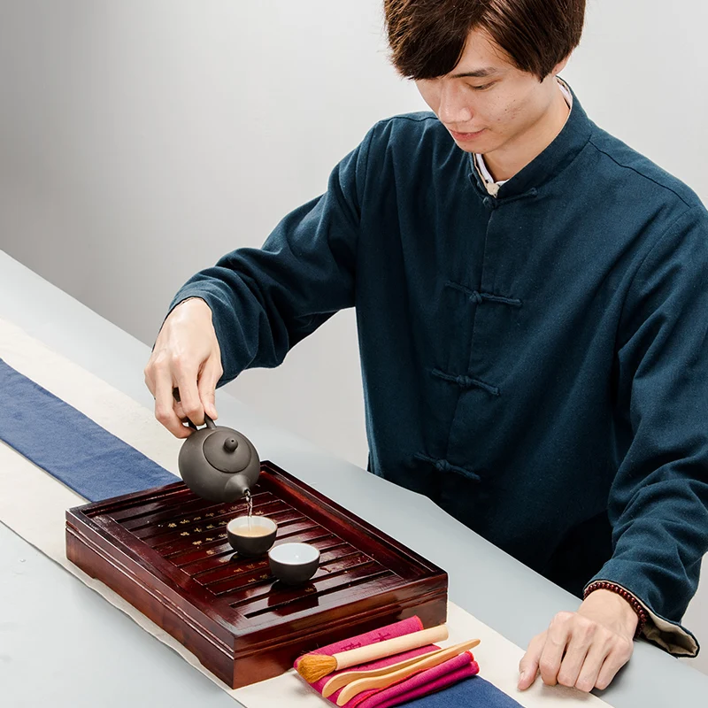 Керамический чайный набор кунг фу чайная чашка с инфузером поднос из массива