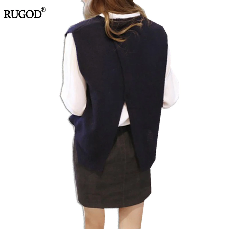 Облегающий кашемировый жилет с открытой спиной Женский вязаный свитер без