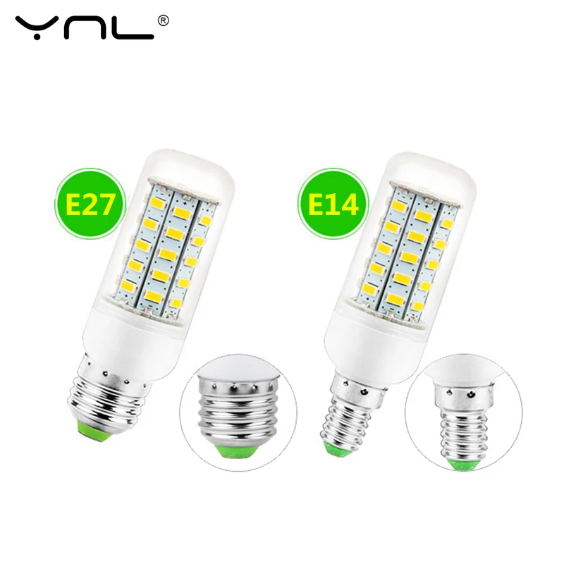 YNL Bombillas E14 E27 светодиодный светильник 220 В 24 36 48 56 69 72 96 Светодиодный s ампулы светодиодный кукурузная лампа SMD 5730 лампада светодиодный лампы Люстра для освещения