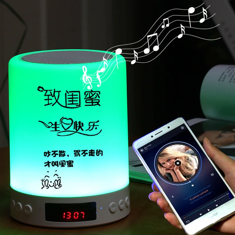 Пользовательские фото/текст RGB светодиодный ночник индивидуальная Настройка Bluetooth музыкальный плеер USB перезаряжаемая сенсорная Ночная лампа