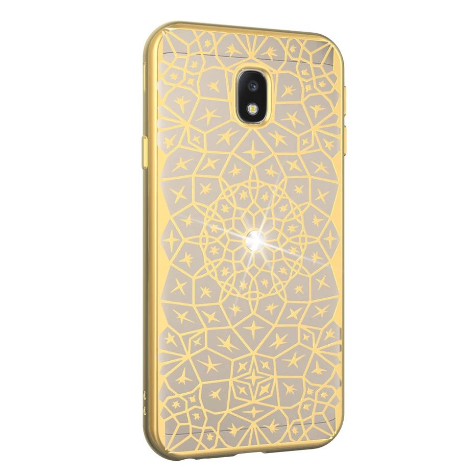 DAGUDON Silicone Case For Samsung Galaxy J3 2017 J330F Luxury Bling Diamond soft Plating TPU Cover bags |