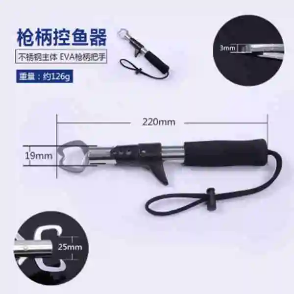 Gun handle Новинка, нержавеющая сталь, t-образная ручка, плоскогубцы для управления рыбой, плоскогубцы с чешуей, с плоскогубцами, портативный размер - Цвет: Gun handle
