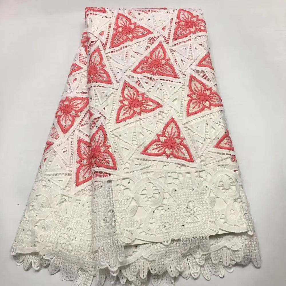

Nigerian Cord Lace Fabric Water Soluble Dress Lace 2019 High Quality Lace African Guipure Lace Fabric ELLAJUL181