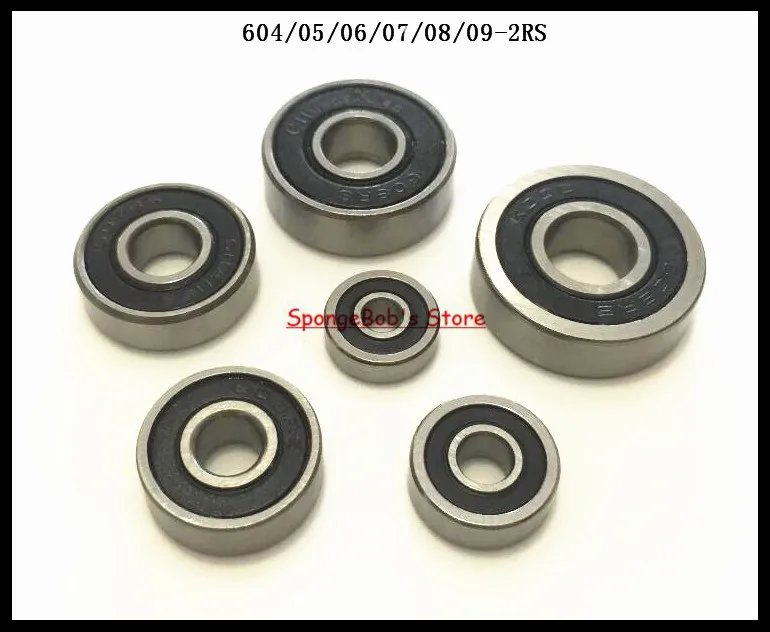5 10 шт./лот 604 2RS/ 605 606 607 608 609 2RS Миниатюрный подшипник с резиновым уплотнением|bearings