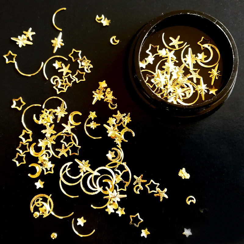 Заклепки для ногтей WAKEFULNESS золотые медные металлические гвоздики в стиле панк