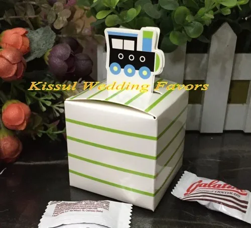 (10 шт./лот) 2016 Baby shower для гостей конфеты сувениры драгоценный грузовой поезд