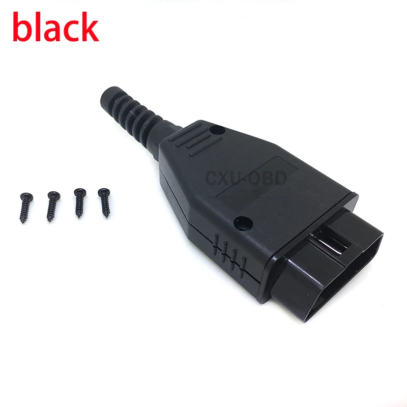 OBD2 EOBD 2 16 контактный разъем J1962 оптом и в розницу OBD штекер OBD2 16 контактный прозрачный/синий/черный - Цвет: black