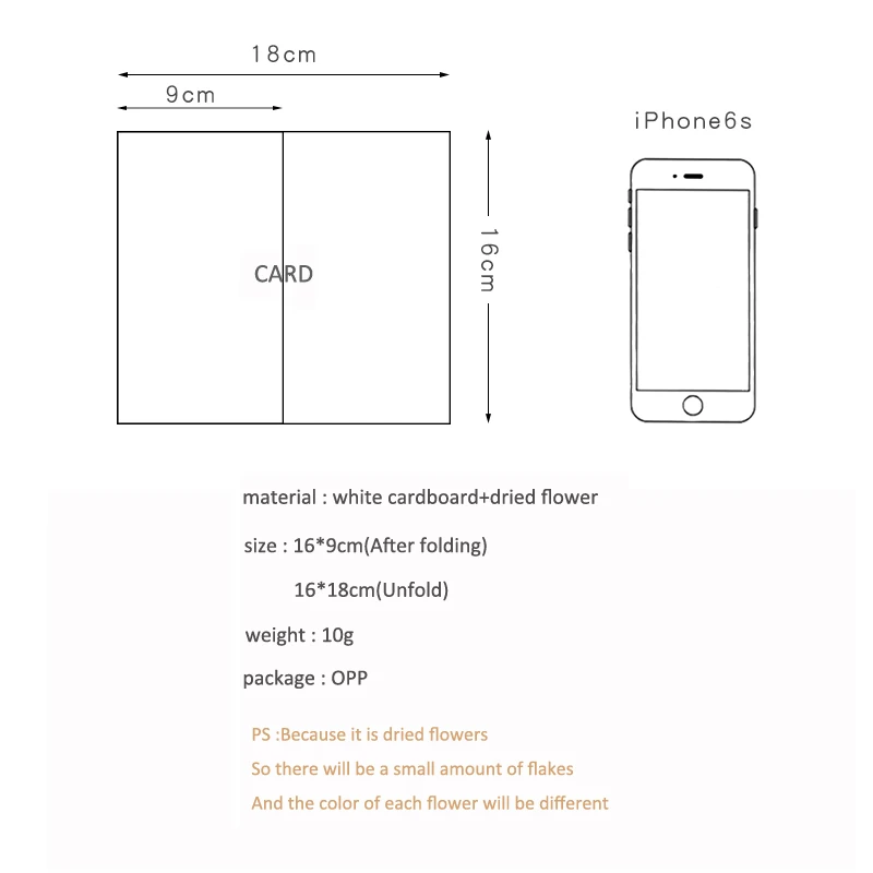 1 шт. креативная открытка на день рождения сухость цветок благодарение с