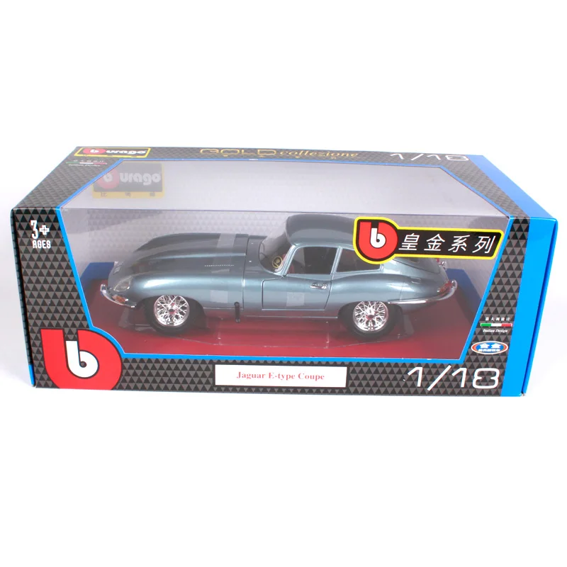 Bburago 1:18 Jaguar e Тип купе синий серый благородный автомобиль литья под давлением классическая роскошная модель автомобиля версия для автомобиля для мужчин Коллекционирование 12044