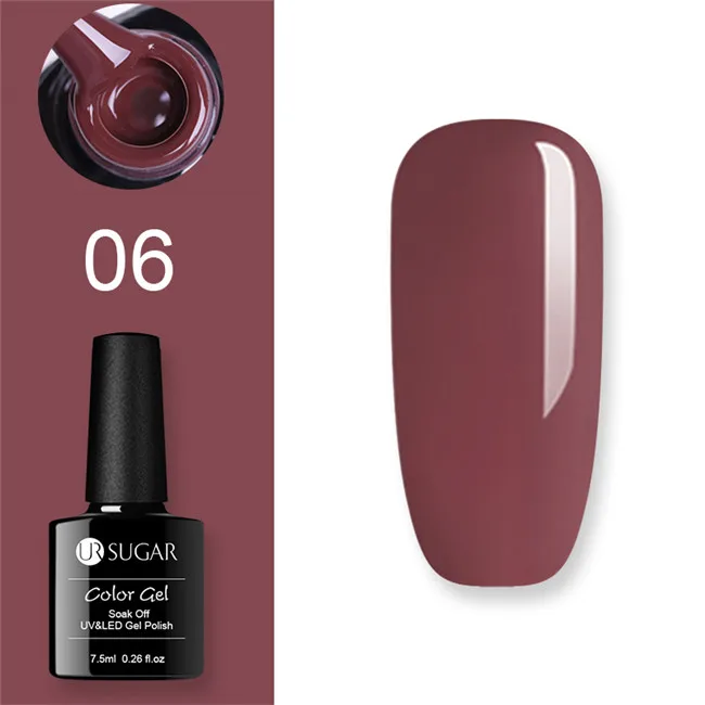 6 Ur Sugar Гель-лак UV Vernis Полупостоянный праймер верхнее покрытие 7,5 мл замачиваемый эмалированный Гель-лак УФ-гель для ногтей лак - Цвет: 6