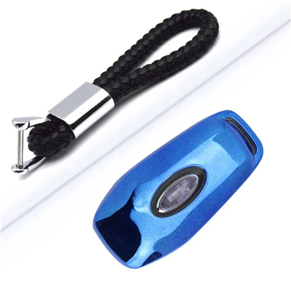 Blue With Keyring TPU чехол для автомобиля чехол для форд фиеста MK7 Mondeo Mk4 Fusion Focus 2 ст MK3 S C Max KA Galaxy Kuga 2 ключ крышка аксессуары - Название цвета: Blue With Keyring