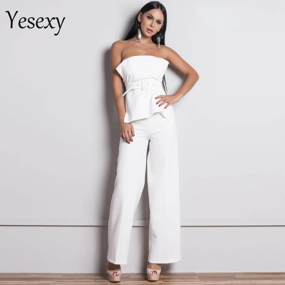 Женский костюм двойка Yesexy с открытой спиной без рукавов открытыми плечами поясом