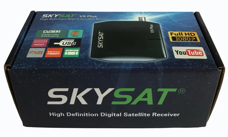 [4 шт.] DVB S2 спутниковый ресивер SKYSAT V9 плюс Поддержка CiCiCam Newcamd Wi Fi 3g Youtube PowerVu полный
