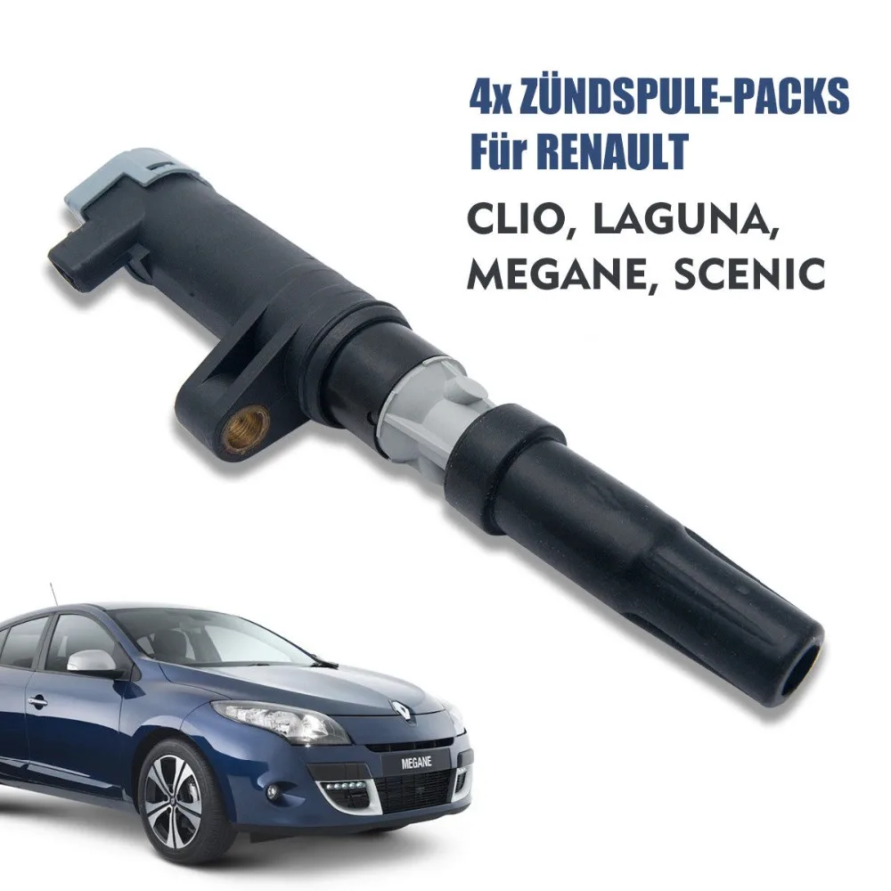 4X катушки зажигания карандаш для Renault Clio Лагуна Megane Scenic 0986221001C
