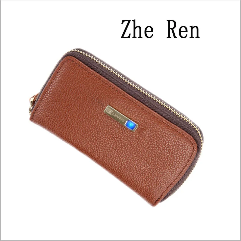 Умный мужской кошелек из натуральной кожи воловьей умный с защитой от потери