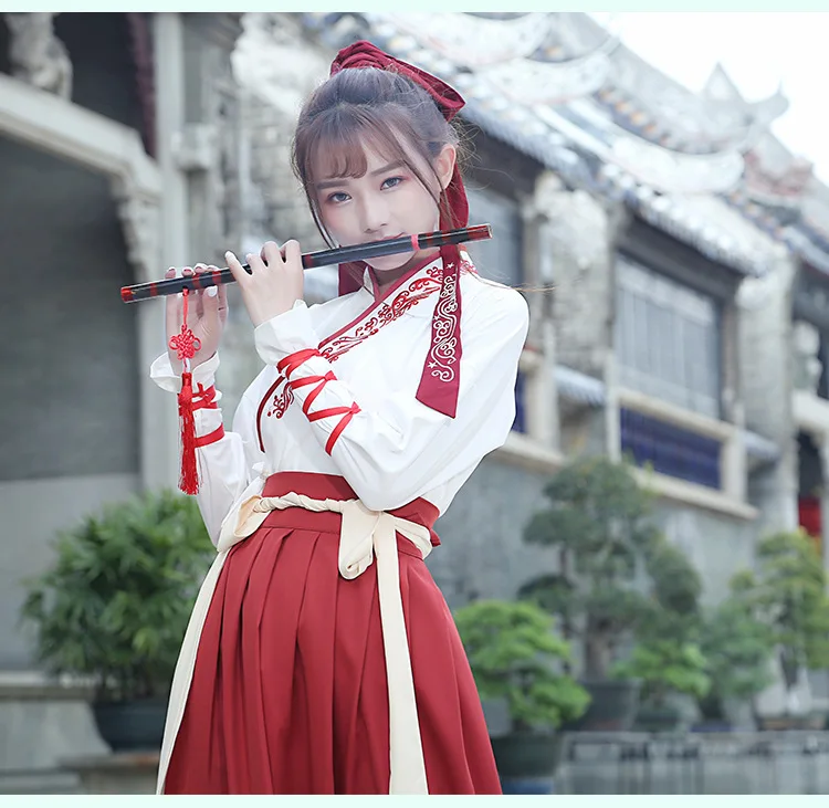 Традиционный костюм Hanfu в китайском стиле для весны и осени взрослых студенток