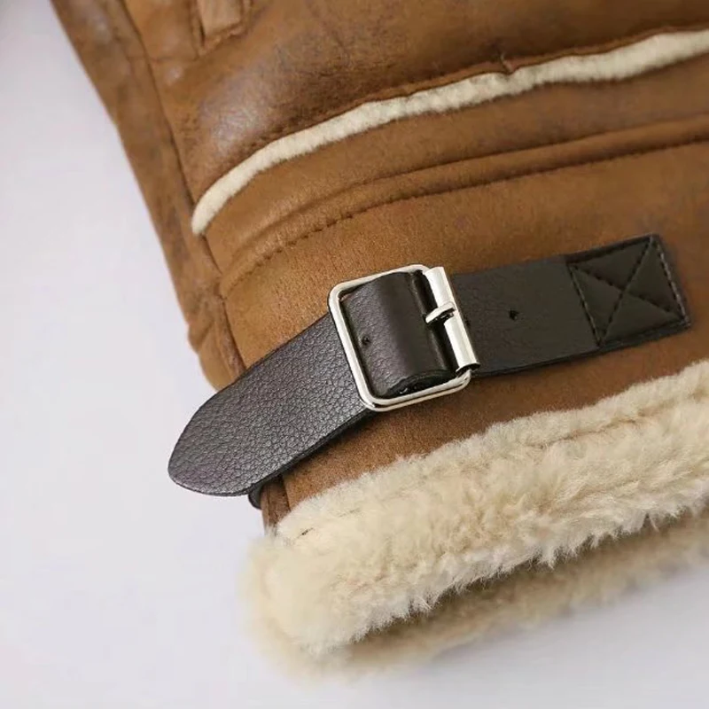 Fitaylor женская зимняя куртка из искусственной кожи и замши пальто меха ягненка