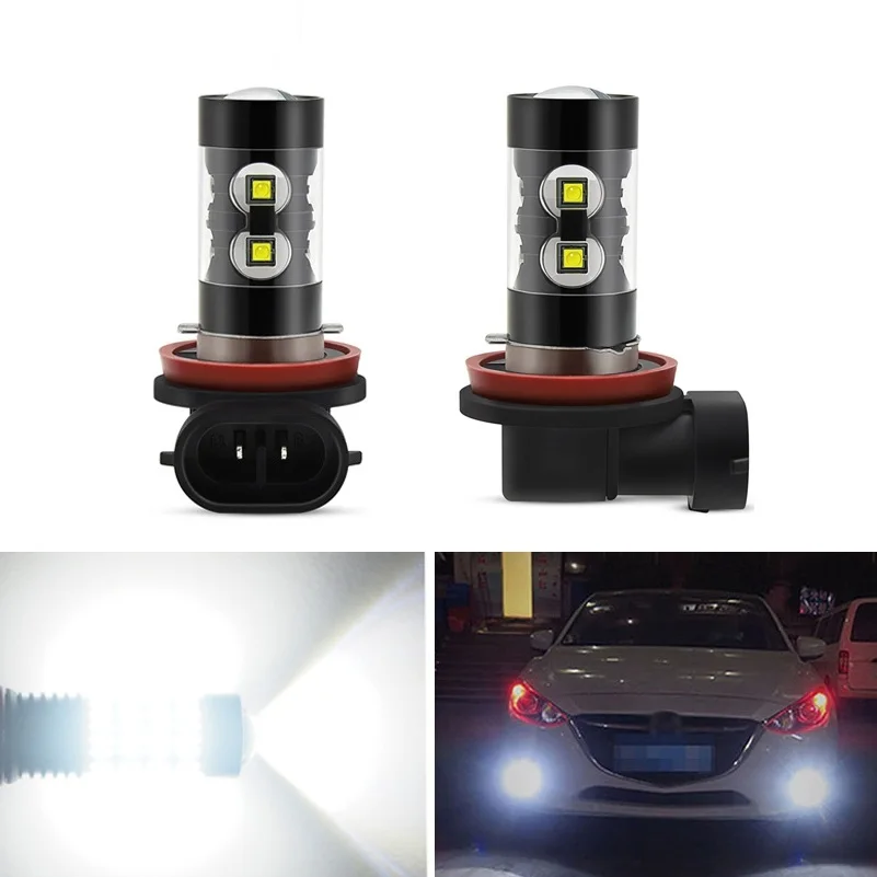 Светодиодные лампы AUXITO Canbus H11 H8 9006 HB4 светодиодный противотуманный фонарь 6000 К 12 В