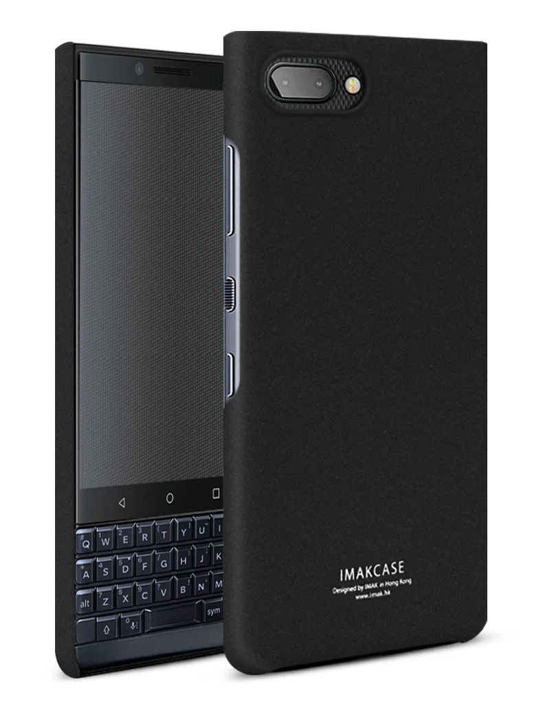 Для BlackBerry KEY2 LE чехол IMAK Жесткий матовый ПК Защитный чехол KEY2 LE задняя крышка+ экран пленка+ кольцевой держатель противоударный
